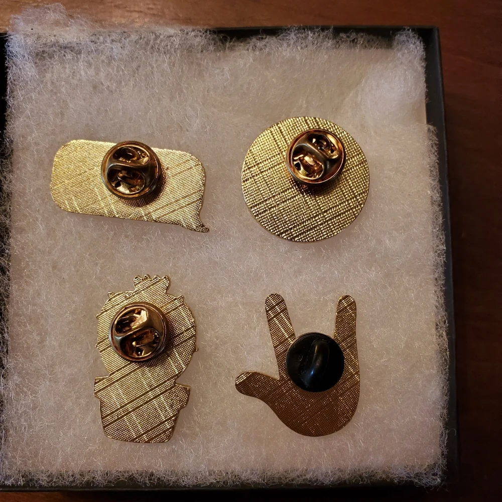 4 Gold Tone Enamel LGBT, K,Bye, Vibes and Cactus Pins - Picture 4 of 8